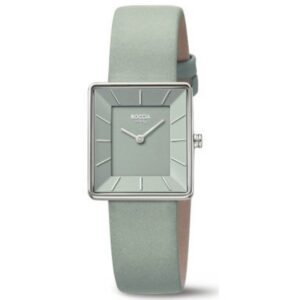BOCCIA Titanium Damenuhr 3351-01 Grün – Titan-Damenuhr mit grünem Lederband und grünem Zifferblatt