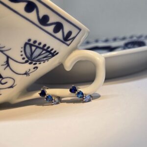 Creole Silber "Blue Romance" mit Herz-Zirkonia aus der Kollektion "Blue Elegance"