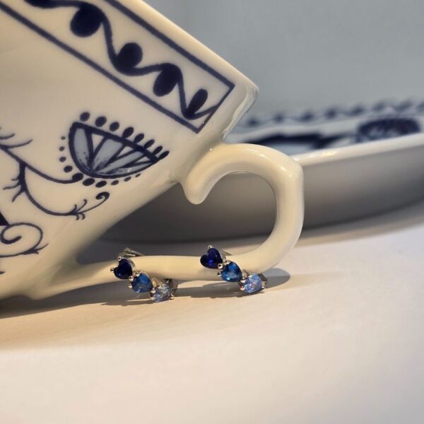 Creole Silber "Blue Romance" mit Herz-Zirkonia aus der Kollektion "Blue Elegance"