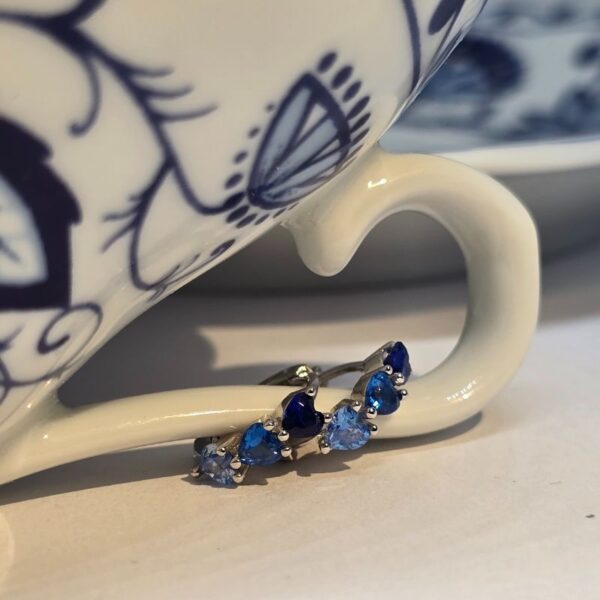 Creole Silber "Blue Romance" mit Herz-Zirkonia aus der Kollektion "Blue Elegance"