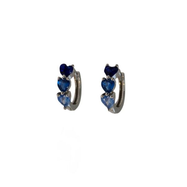 Creole Silber "Blue Romance" mit Herz-Zirkonia aus der Kollektion "Blue Elegance"