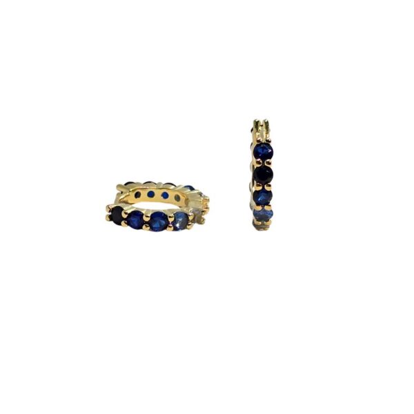 Creole Silber Vergoldet „Blue Harmony“ – 24K vergoldete Creolen mit blauen Zirkonia-Steinen
