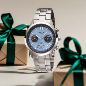 BOCCIA Titanium Solar Herrenuhr 3737-01 Chronograph Blau