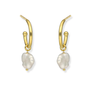 Perlenohrringe Silber Vergoldet „Nordlicht“ mit barocker Süßwasserperle