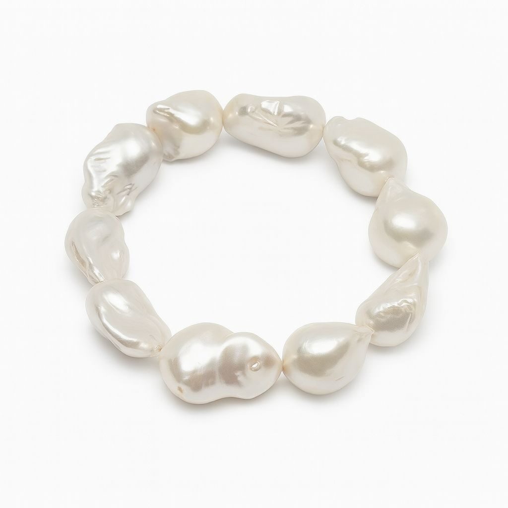 Perlenarmband Meeressymphonie aus Barock Süßwasserperlen und vergoldetem Silber