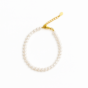 Perlenarmband Silber „Reiner Perlenglanz“ Vergoldet mit weißen Süßwasserperlen, minimalistisches Design