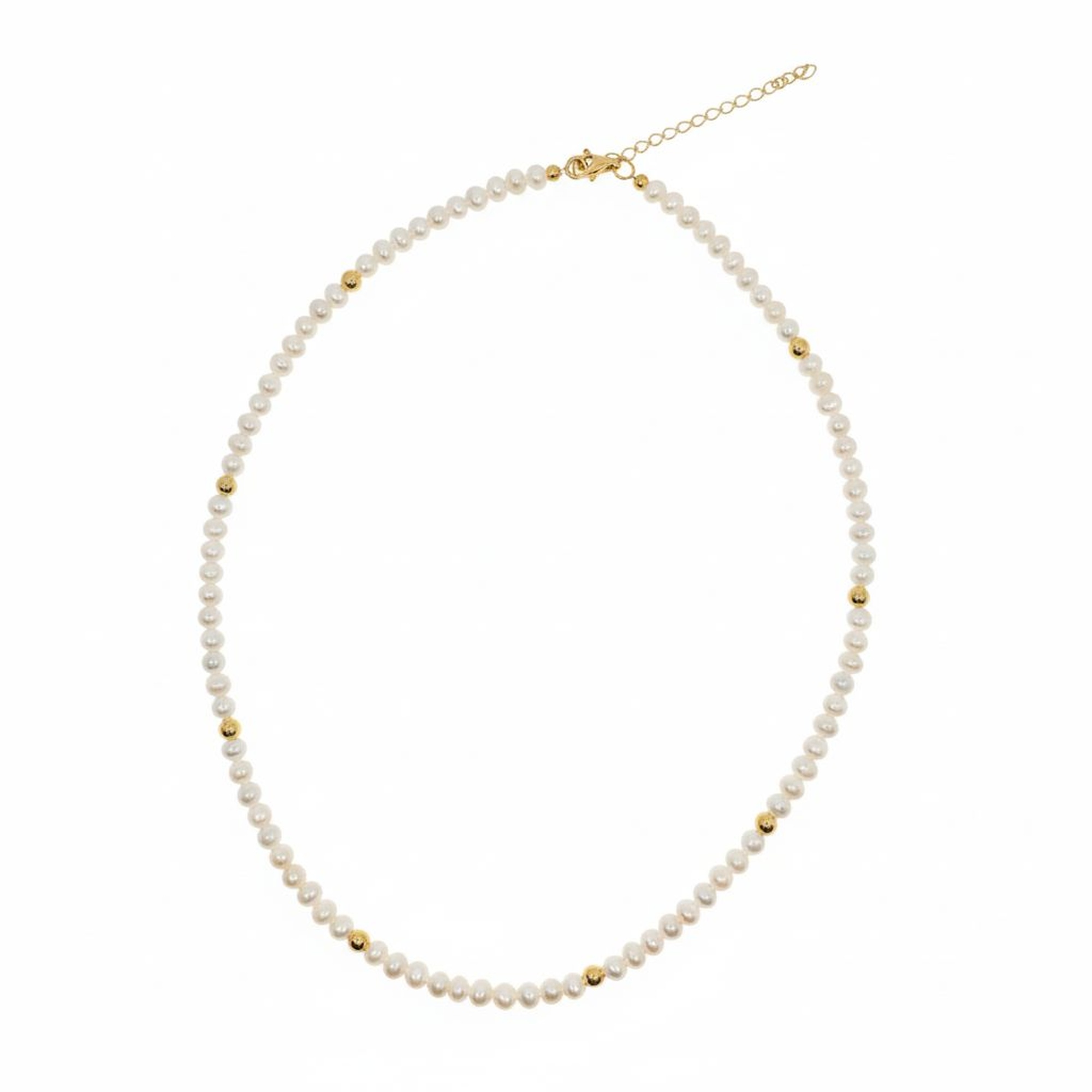 Perlenkette Silber Vergoldet „Zarter Glanz“ - zeitlose Eleganz, zarter Perlenglanz und hochwertige Materialien aus der Natur