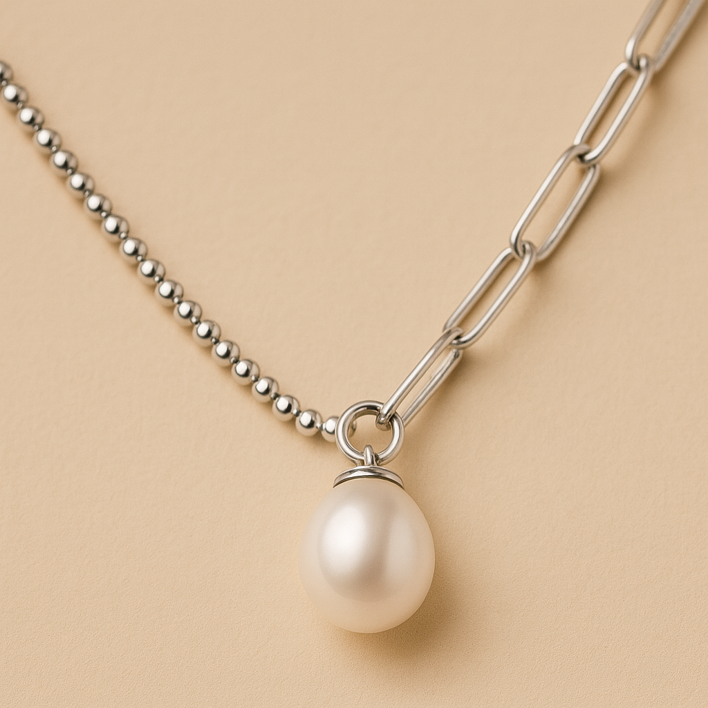 Perlenkette Silber „Küstenglanz”