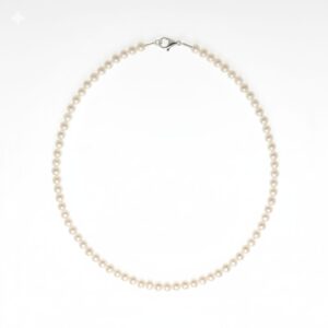 Weiße Perlenkette Silber Nordwind 5-6 mm Süßwasser-Zuchtperlen und silbernem Karabiner