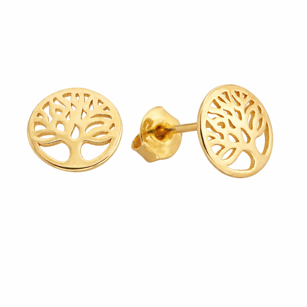 Ohrstecker Gold 333 „Lebensbaum” Runde Ohrstecker Gold 333 „Lebensbaum”mit offen gearbeitetem Lebensbaum-Motiv