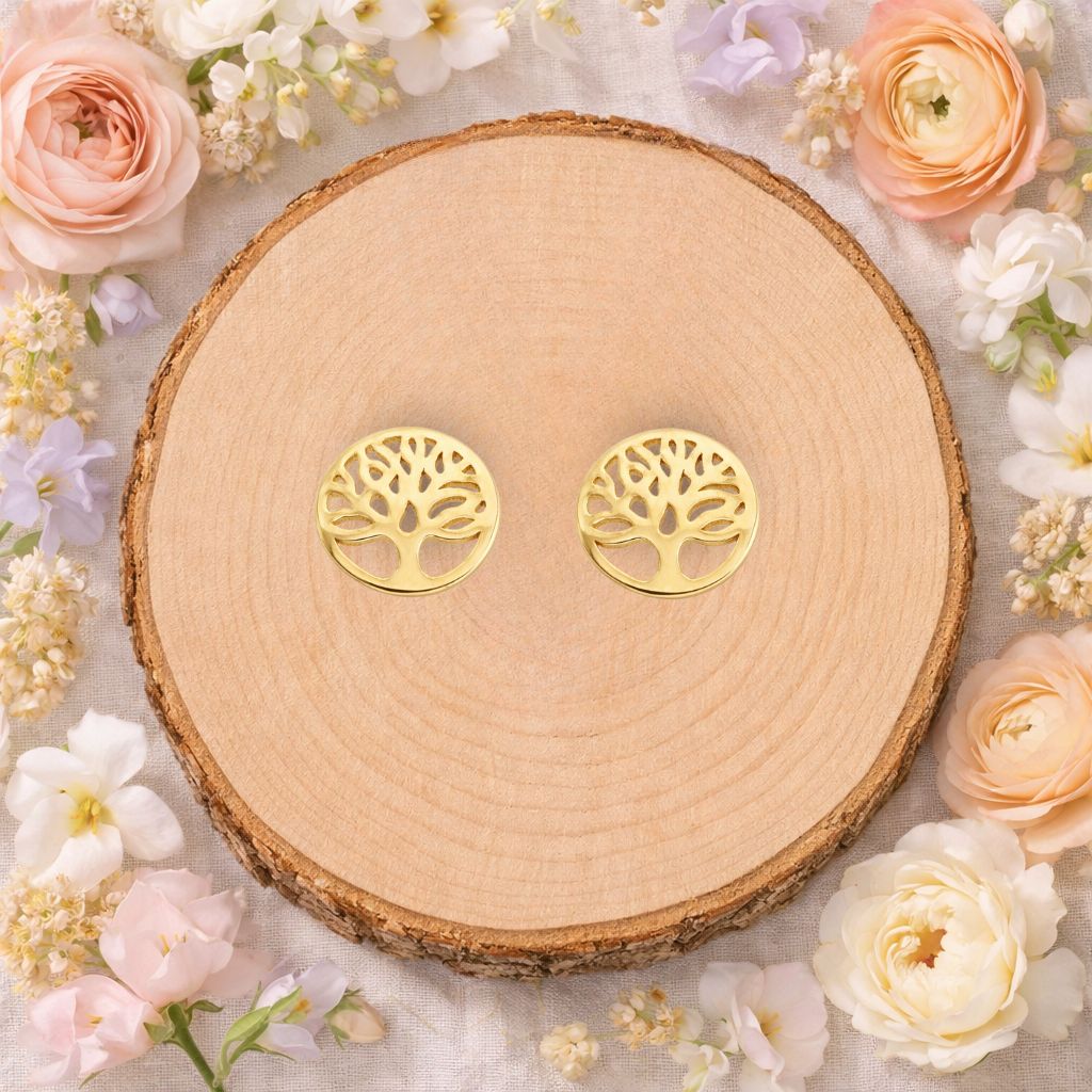Ohrstecker Gold 333 „Lebensbaum” Runde Ohrstecker Gold 333 „Lebensbaum”mit offen gearbeitetem Lebensbaum-Motiv