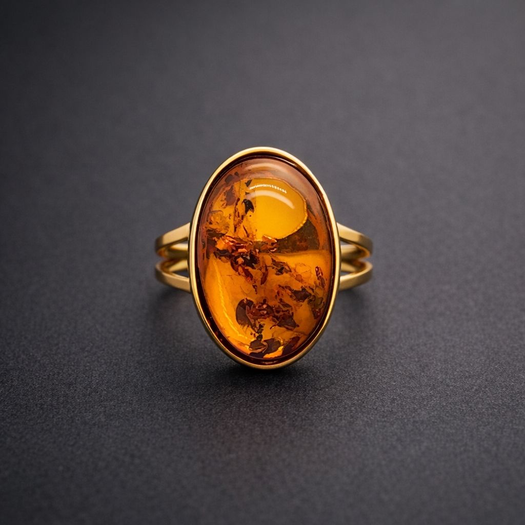 ring-silber-925-vergoldet-bernstein-goldlicht-8 Bernstein Ring Silber vergoldet 24 Karat Modell Goldlicht mit großem ovalem Bernstein.