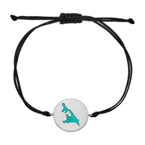 Armband Silber 925 Usedom Insel „Inselträume” mit Emaille-Anhänger in Türkis; Usedom Andenken und Geschenk