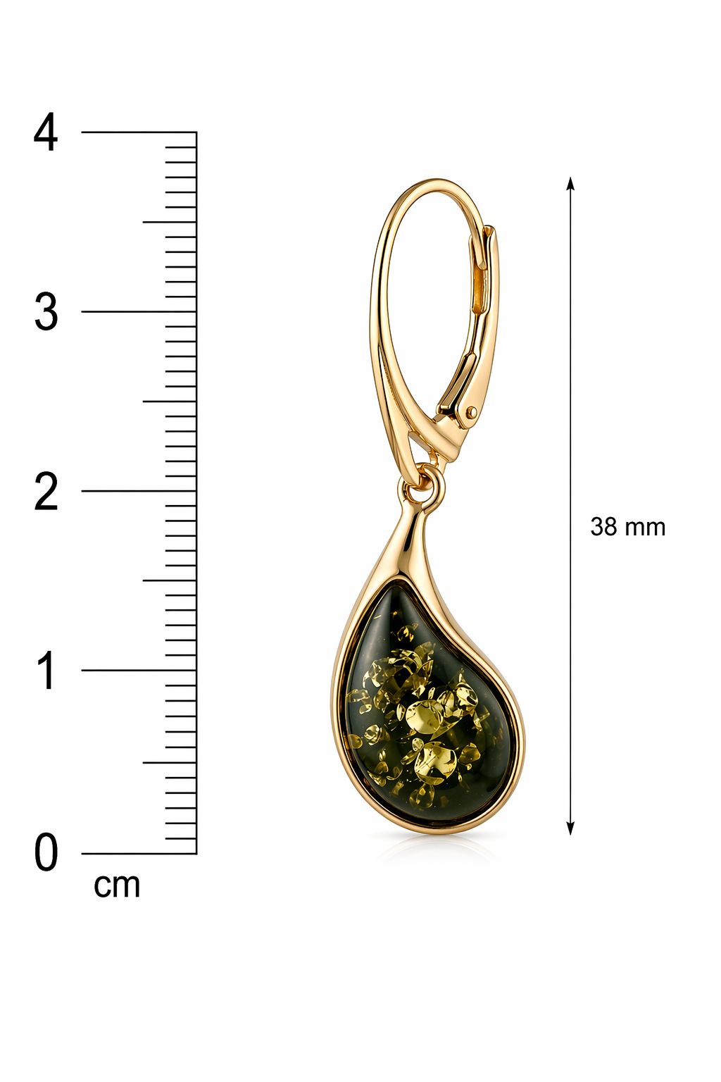 Maritimer Bernsteinschmuck Bernstein Ohrhänger Silber 925 vergoldet „Meeresgold“ Grün, vergoldete Ohrhänger mit Bernstein in Tropfenform