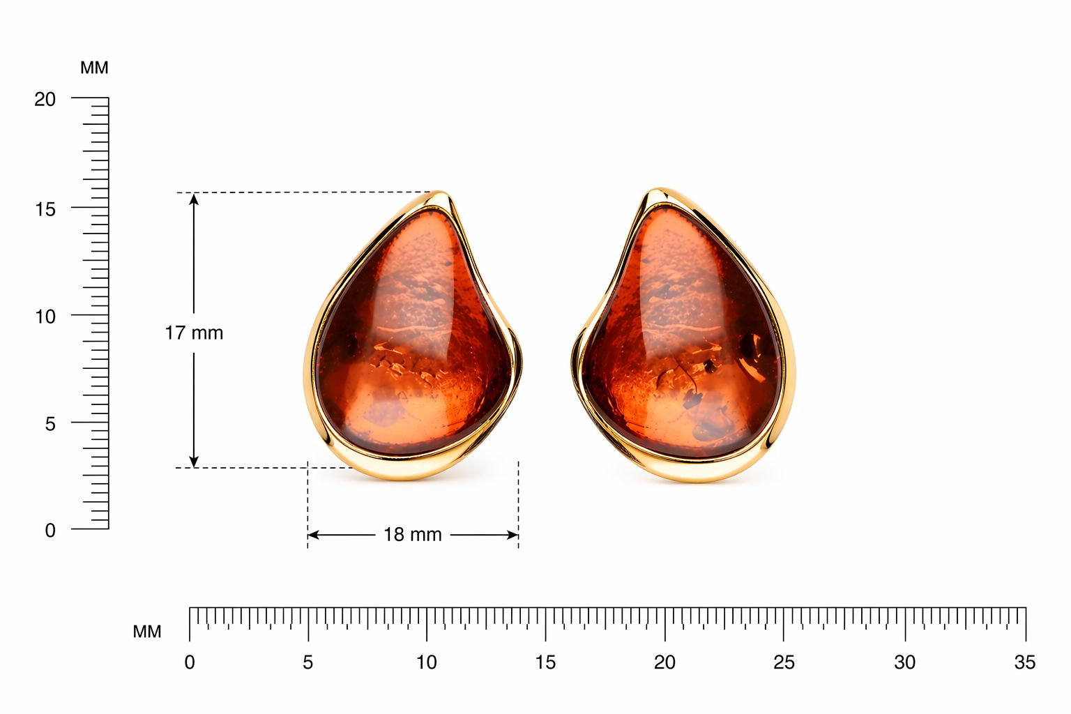 Elegante Bernstein Ohrstecker mit warmem Goldglanz Bernstein Ohrstecker Silber 925 vergoldet „Goldtau“ Cognac, kleine vergoldete Bernsteinohrringe in Tropfenform.