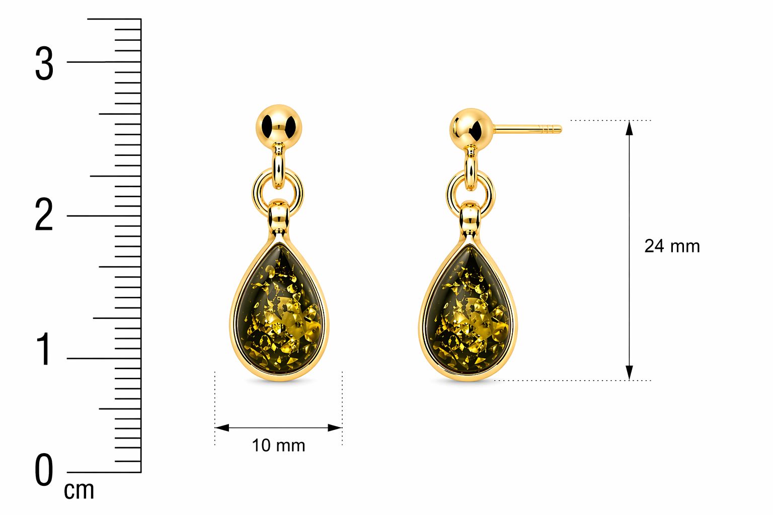 Elegante vergoldete Bernstein Ohrhänger mit grünem Ostseebernstein Bernstein Ohrhänger Silber vergoldet Ostseetropfen Grün mit echtem grünem Ostseebernstein