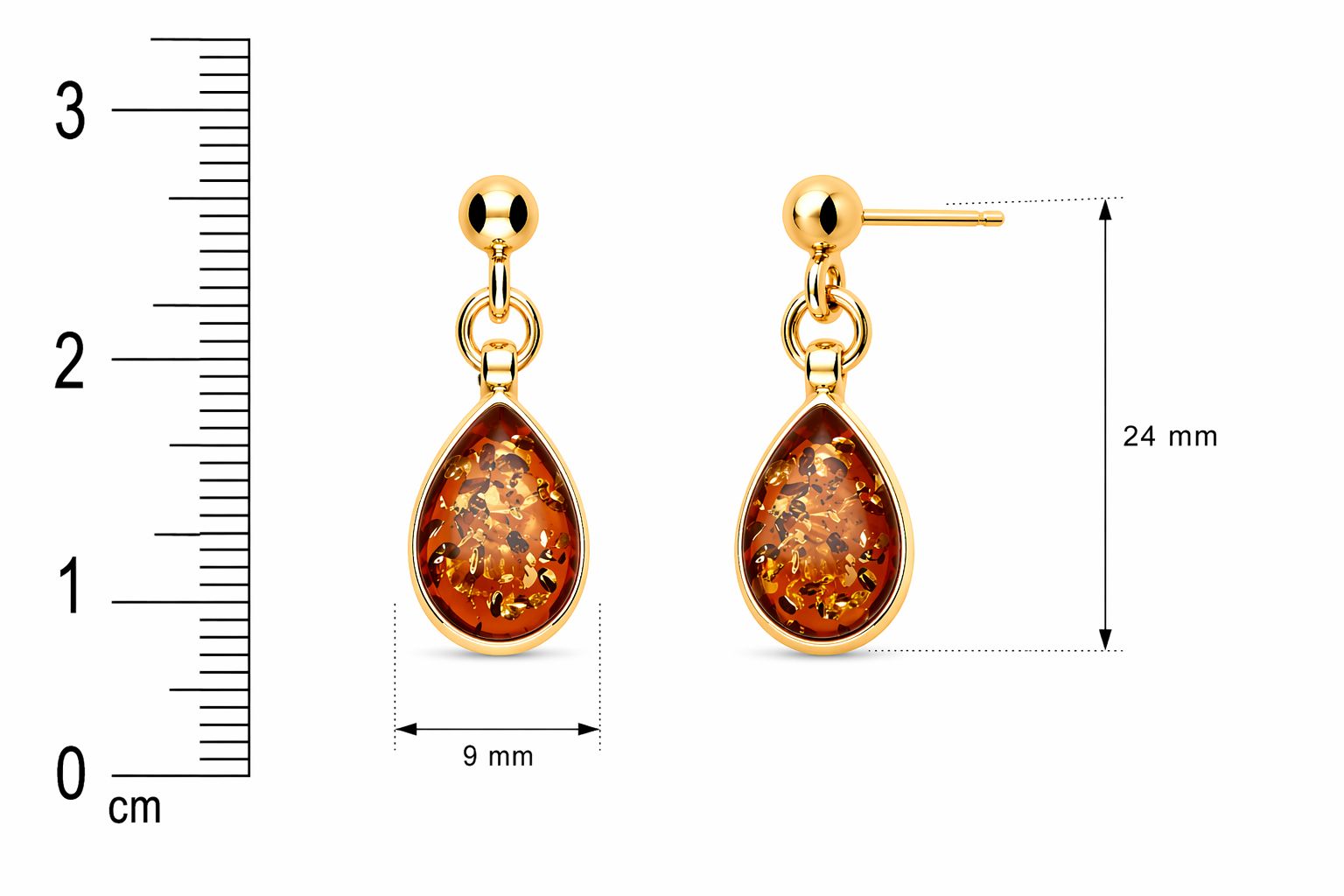 Elegante vergoldete Bernstein Ohrringe inspiriert von der Ostsee Bernstein Ohrringe Silber vergoldet Ostseetropfen Cognac mit echtem Ostseebernstein