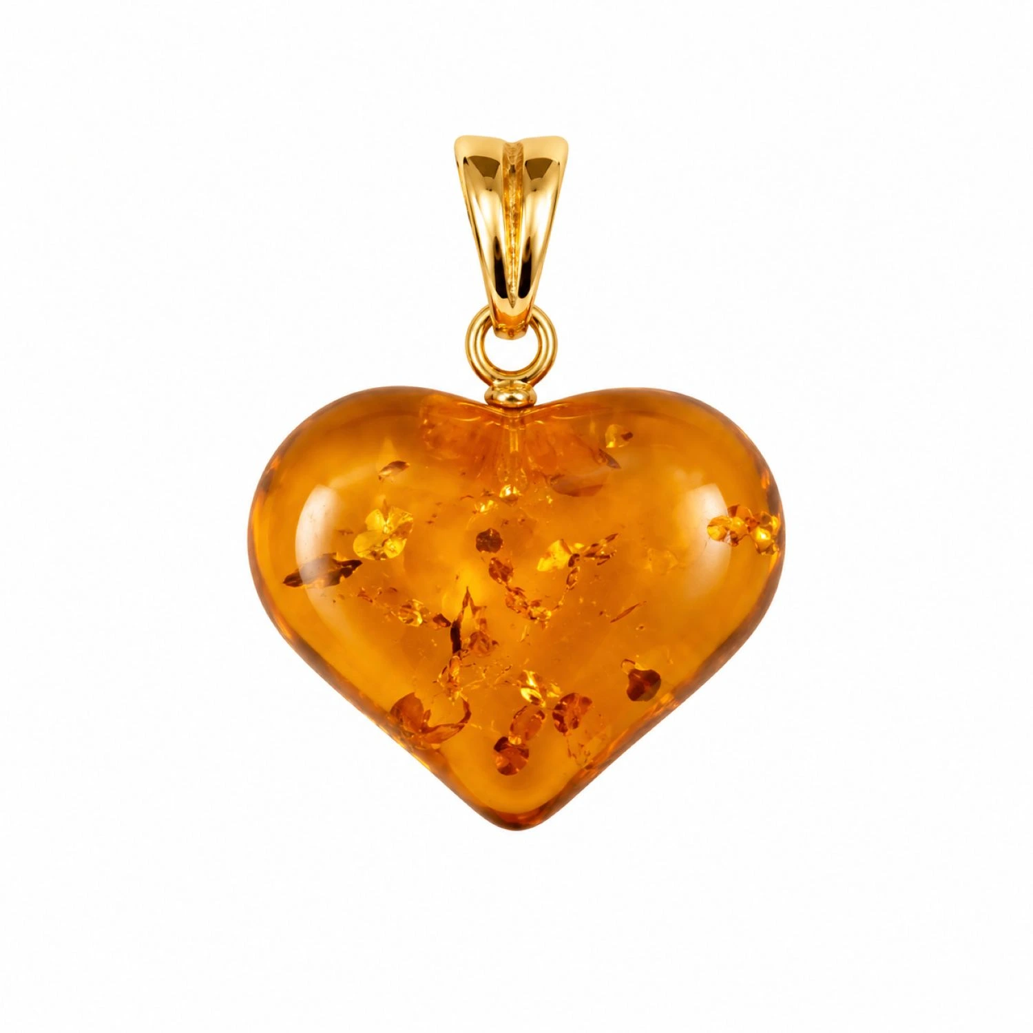 bernstein-anhaenger-gold-333-herzensgold-cognac Bernstein Anhänger Gold 333 Herzensgold Cognac in Herzform mit Goldöse; Goldanhänger Bernstein Herz ist ein eleganter Schmuck mit Ostseebernstein