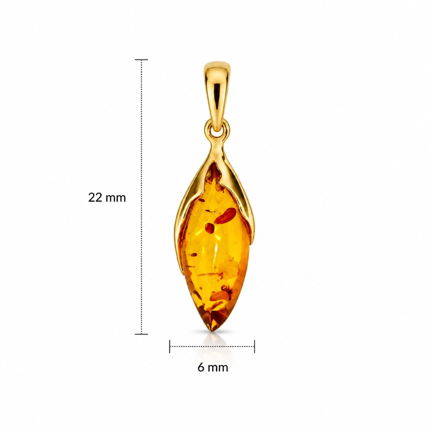 bernstein-anhaenger-gold-375-goldflamme-cognac-lineal Bernstein Anhänger Gold 375 „Goldflamme“ Cognac mit spitzem Ostseebernstein; Anhänger Flamme aus Gold 9K mit Ostseebernstein; eleganter Schmuck mit echtem Ostseebernstein für Damen