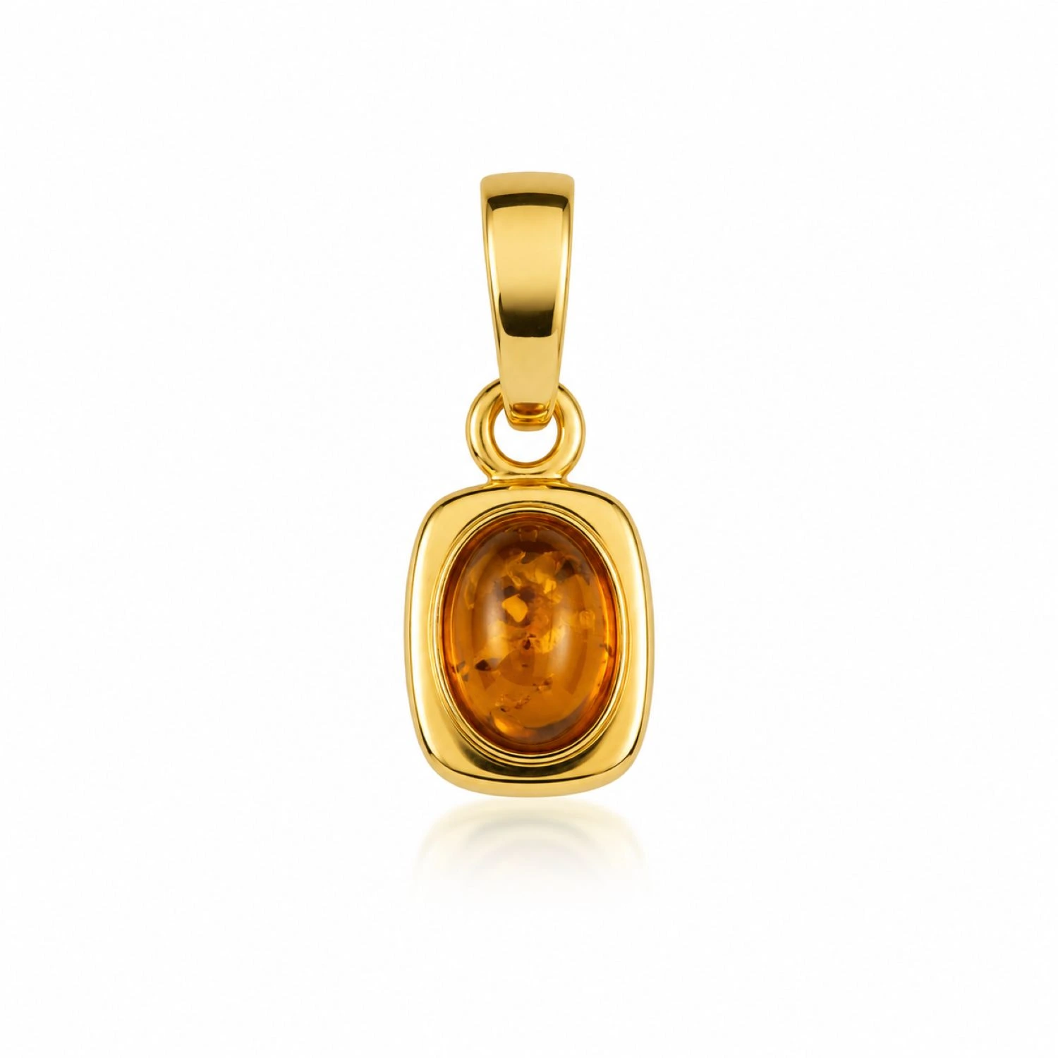 bernstein-anhaenger-gold-375-goldruhe-cognac Bernstein Anhänger Gold 375 „Goldruhe“ Cognac mit ovalem Ostseebernstein in goldener Zargenfassung; Schöner Anhänger aus Gold 9k mit Bernstein für Damen; Schmuck mit echtem Ostseebernstein für jeden Anlass
