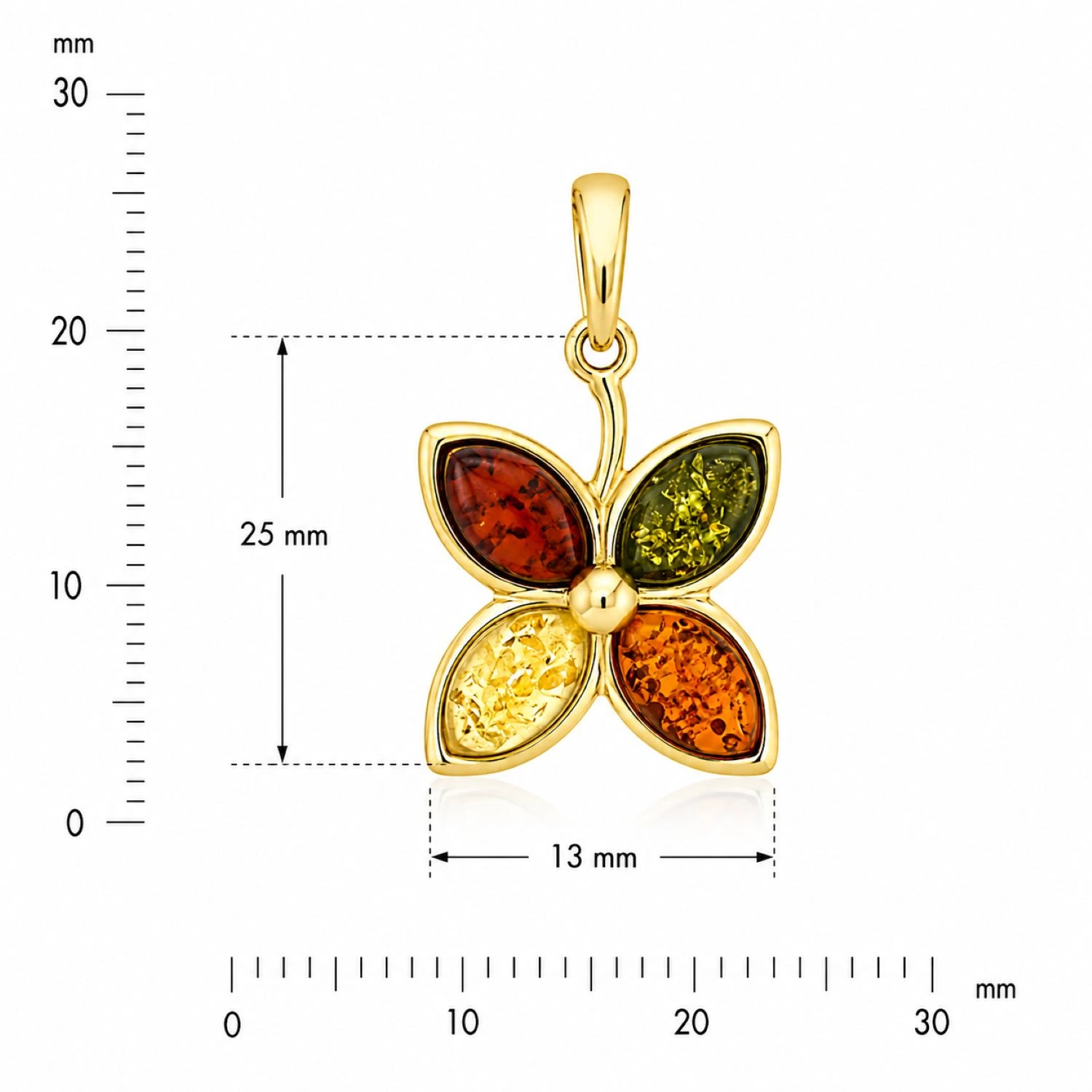 bernstein-anhaenger-gold-375-kuestenbluete-mix-lineal Bernstein Anhänger Gold 375 Küstenblüte Mix, Goldanhänger in Blumenform mit Ostsee Bernstein, Schmuck mit echtem Ostseebernstein für Damen