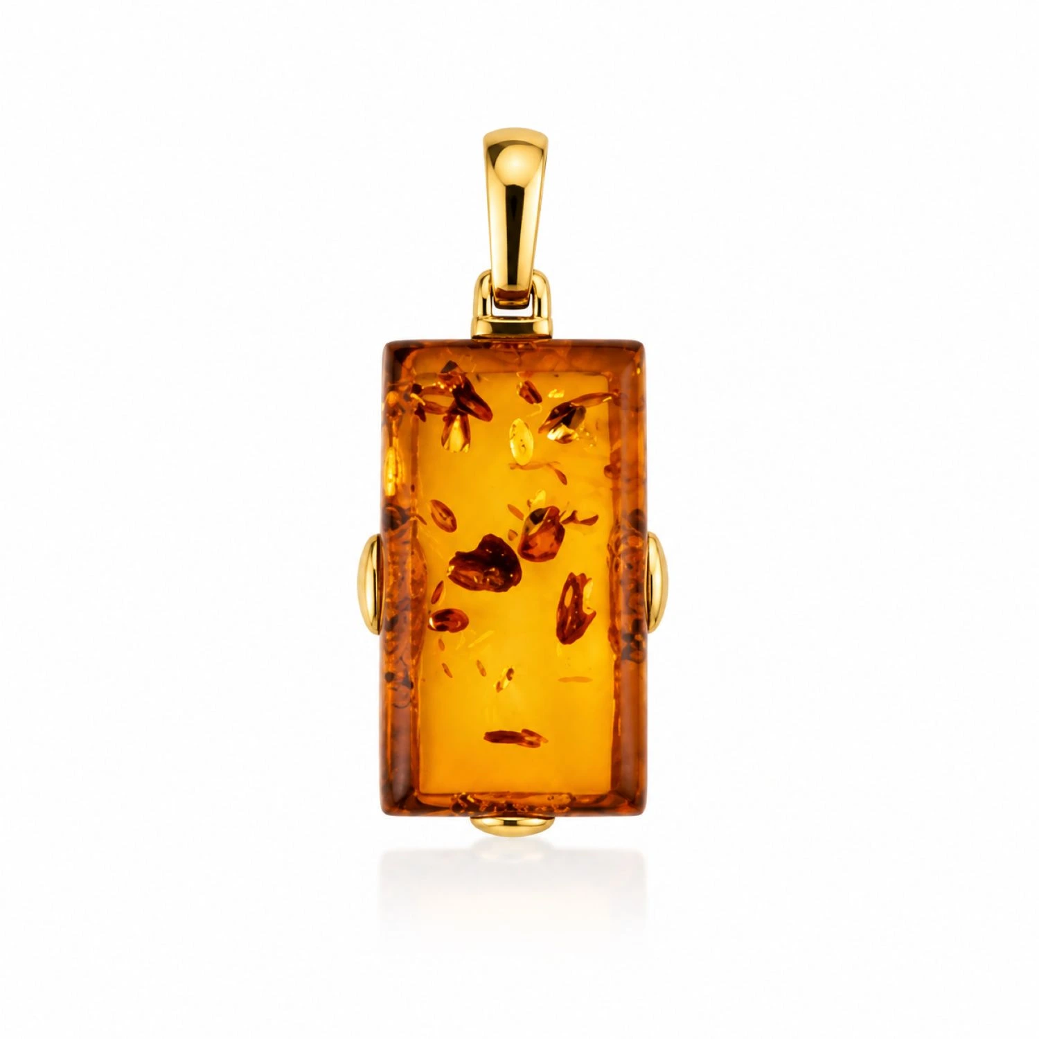 bernstein-anhaenger-gold-375-lichtblick-cognac Bernstein Anhänger Gold 375 „Lichtblick“ Cognac mit rechteckigem Naturbernstein; Vollbernstein Anhänger Rechteckig; Eleganter Schmuck mit echtem Ostseebernstein
