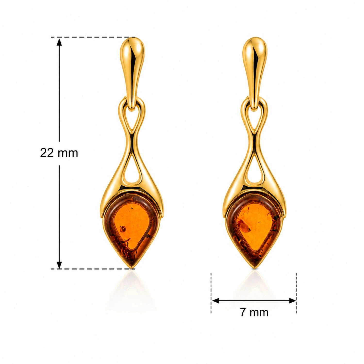 bernstein-ohrringe-gold-375-sonnenstrahl-cognac-lineal Bernstein Ohrhänger Gold 375 „Sonnenstrahl“ Cognac in Tropfenform; elegante lange Ohrringe mit Bernstein, die an Sonne erinnern; Schmuck mit echtem Ostseebernstein für Frauen