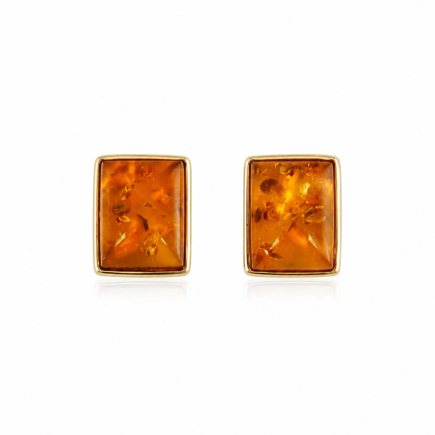 bernstein-ohrstecker-gold-375-balance-cognac Bernstein Ohrstecker Gold 375 „Balance“ Cognac mit rechteckigem Cognac Bernstein und Goldfassung; Elegante Gold Ohrringe Rechteck; schöne Bernstein Ohrringe eckig; Schmuck mit Ostseebernstein