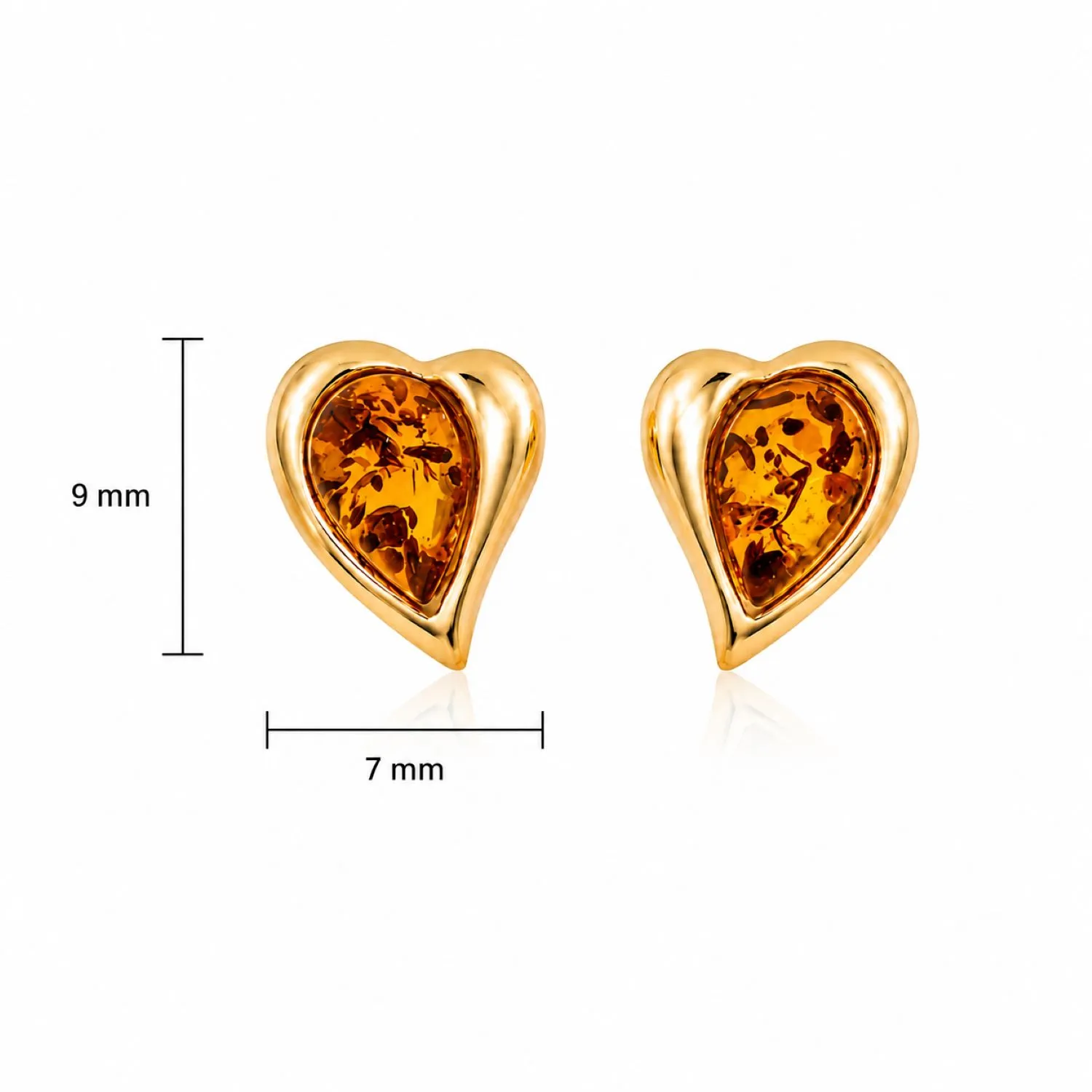 bernstein-ohrstecker-gold-375-goldherz-cognac-lineal Bernstein Ohrstecker Gold 375 „Goldherz“ Cognac - eleganter Schmuck mit herzförmigem Ostseebernstein; Herz Ohrstecker aus 9 Karat Gold; Gold Ohrringe in Herzform