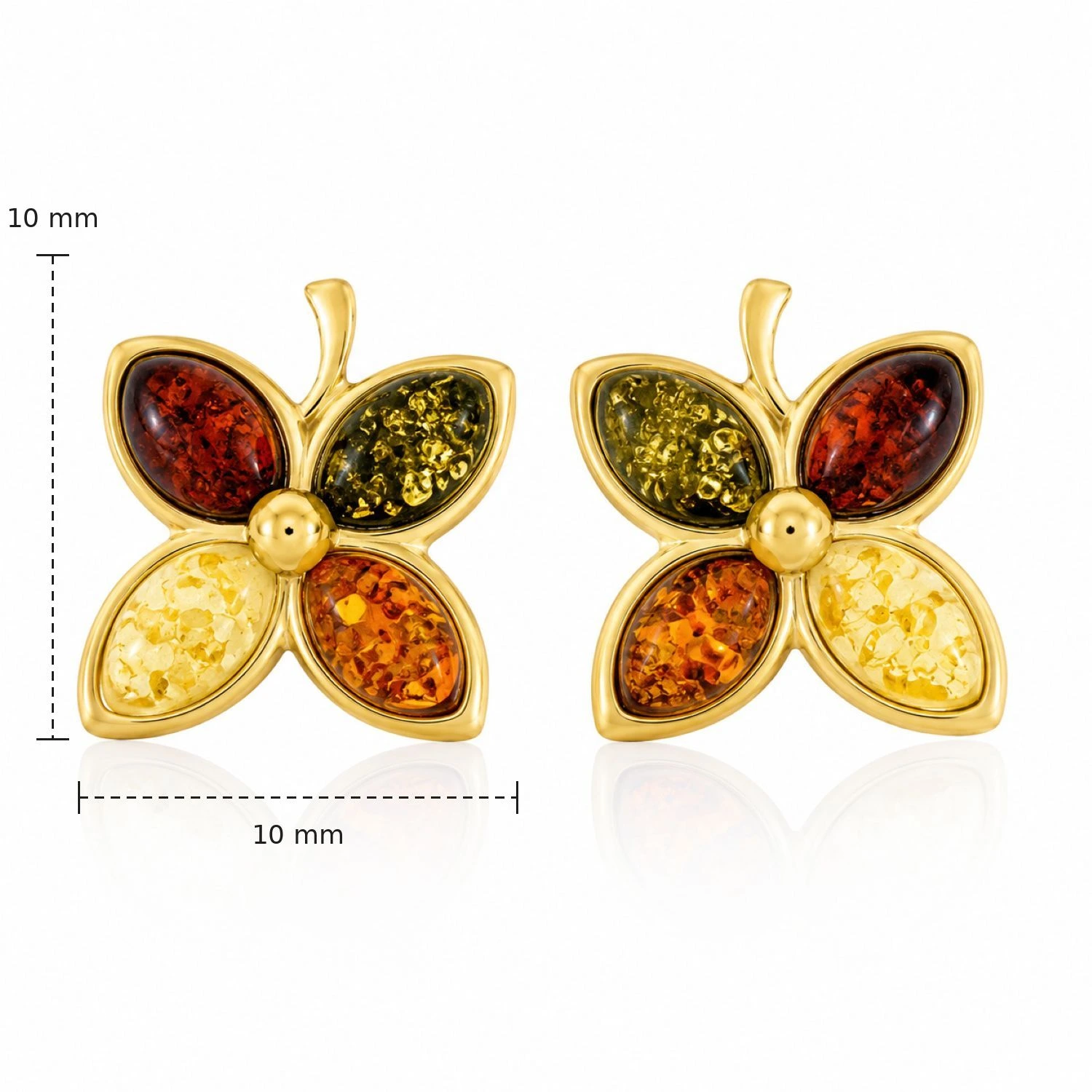 bernstein-ohrstecker-gold-375-kuestenbluete-mix-lineal Bernstein Ohrstecker Gold 375 „Küstenblüte“ Mix mit vier Bernsteinfarben; Elegante Ohrstecker Blume mit Bernstein in Blütenform für Damen; Schmuck mit echtem Ostseebernstein für jeden Anlass