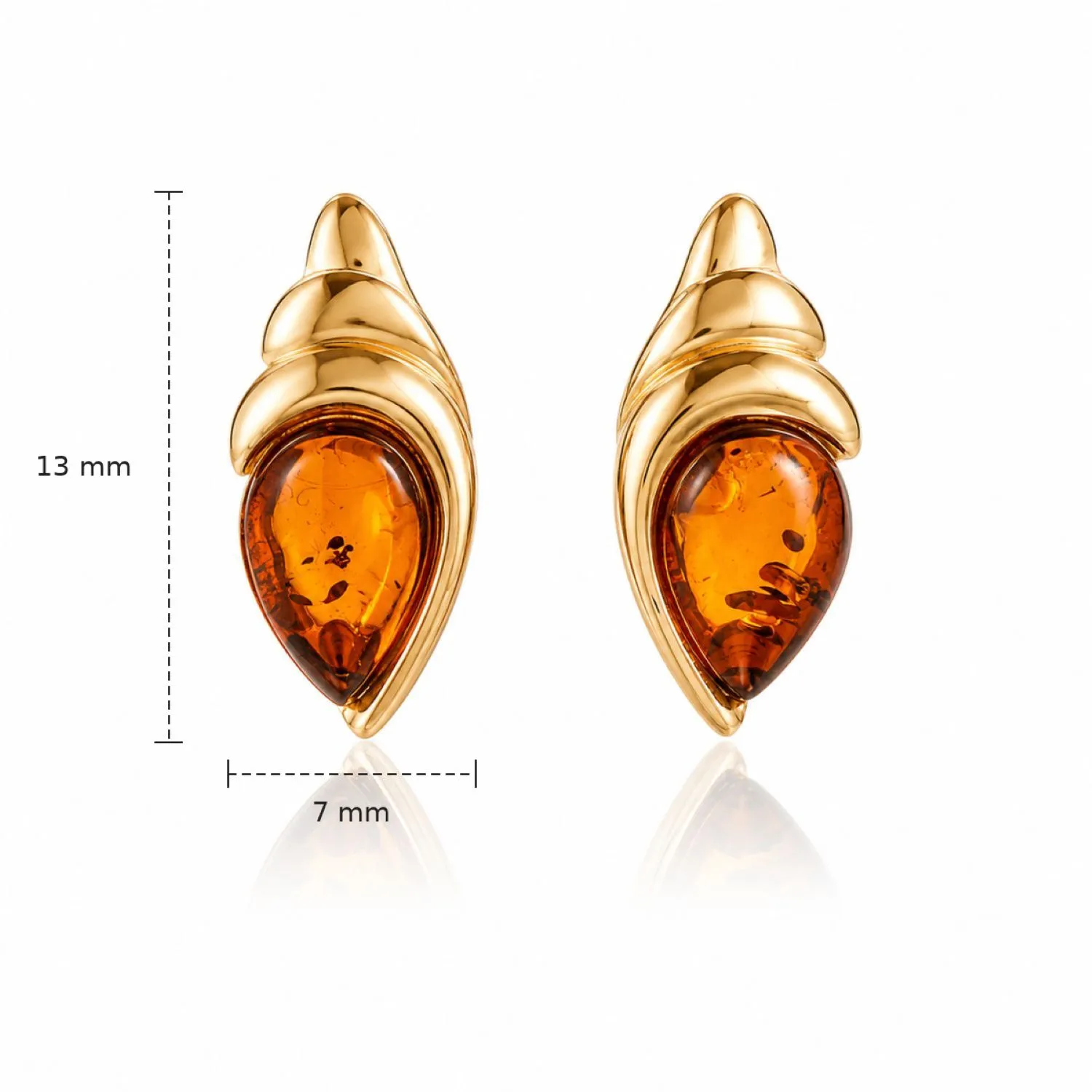 bernstein-ohrstecker-gold-375-muschel-cognac-lineal Bernstein Ohrstecker Gold 375 „Muschel“ Cognac für Damen; Muschel Ohrringe mit Bernstein für jeden Anlass, Maritimer Schmuck mit echtem Ostseebernstein und Muschel-Motiv